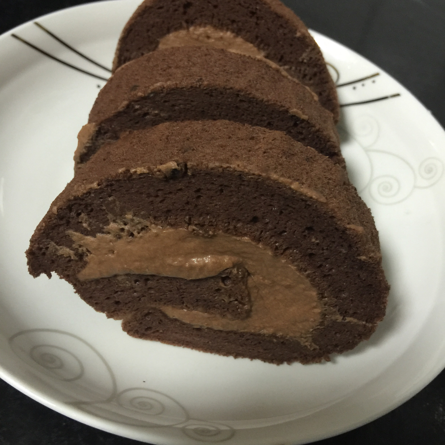 甘纳许巧克力蛋糕卷