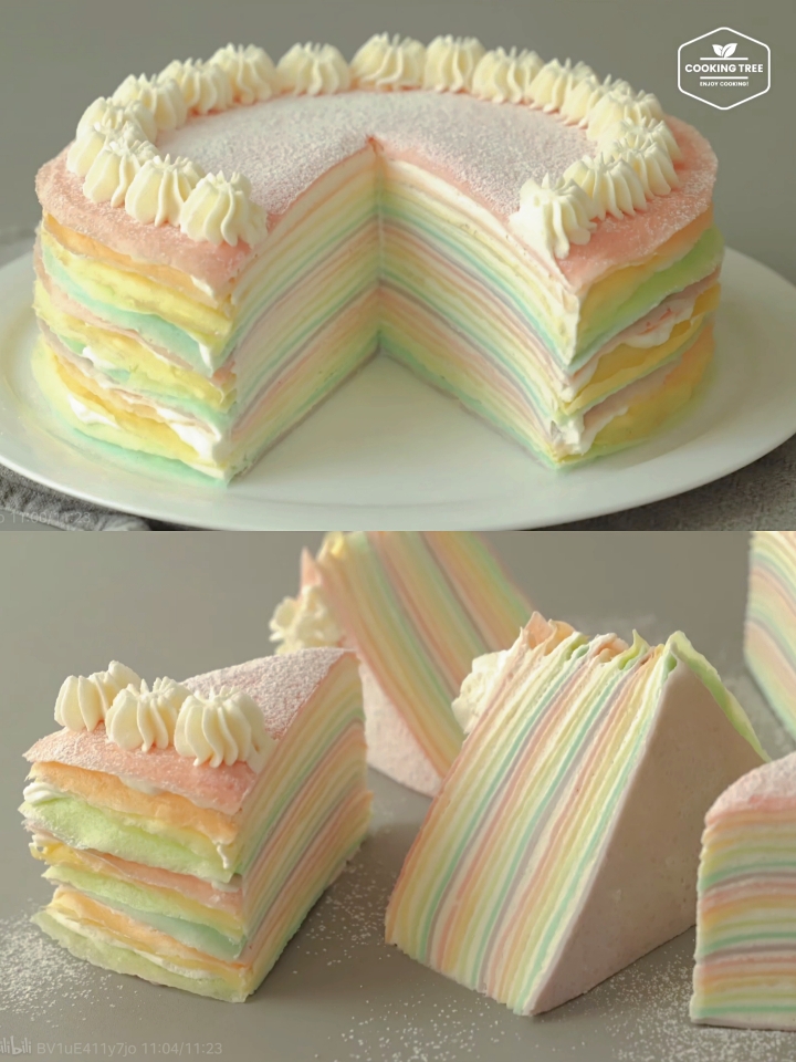 彩虹千层蛋糕🌈