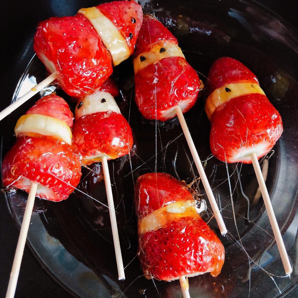 0失败！🎄圣诞节甜品｜超可爱的草莓雪人糖葫芦