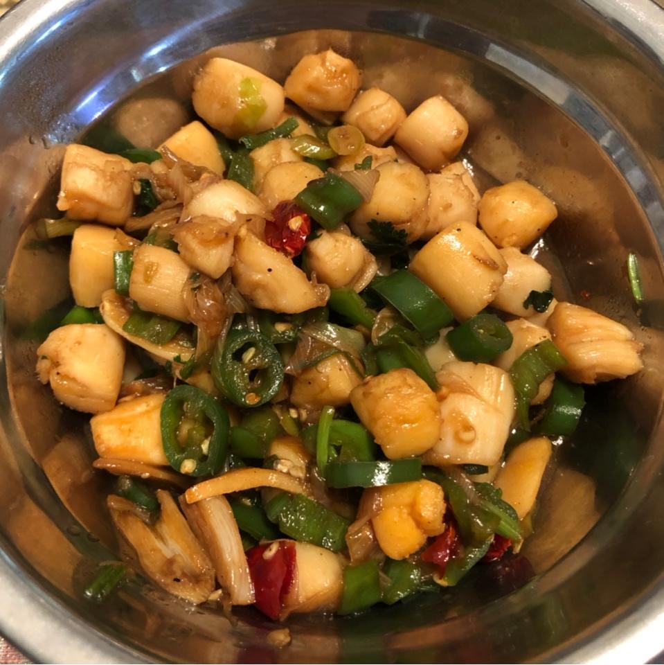 茗做的爆炒新鲜扇贝丁瑶柱内陆人民吃不到版