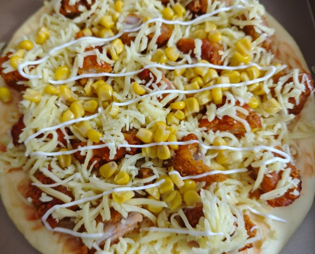 鲜虾🍤培根披萨🍕“内附敲好吃的饼皮做法”