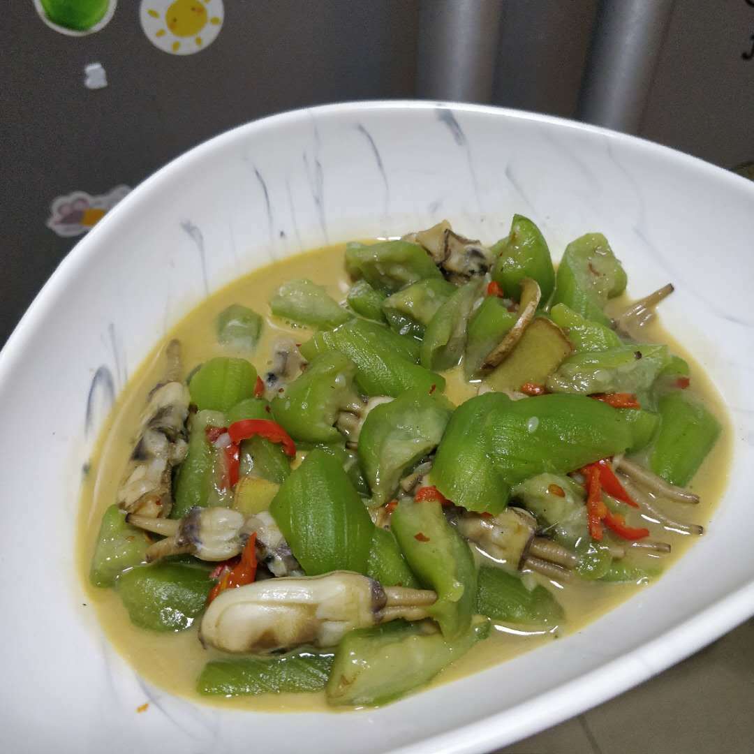 下饭菜丝瓜煮蛏子的做法