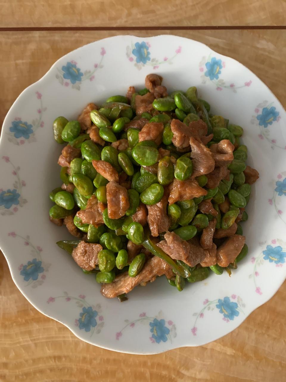 毛豆炒肉（超简单）
