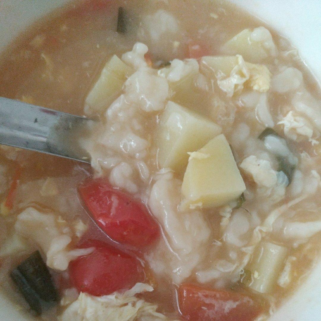 番茄鸡蛋疙瘩汤