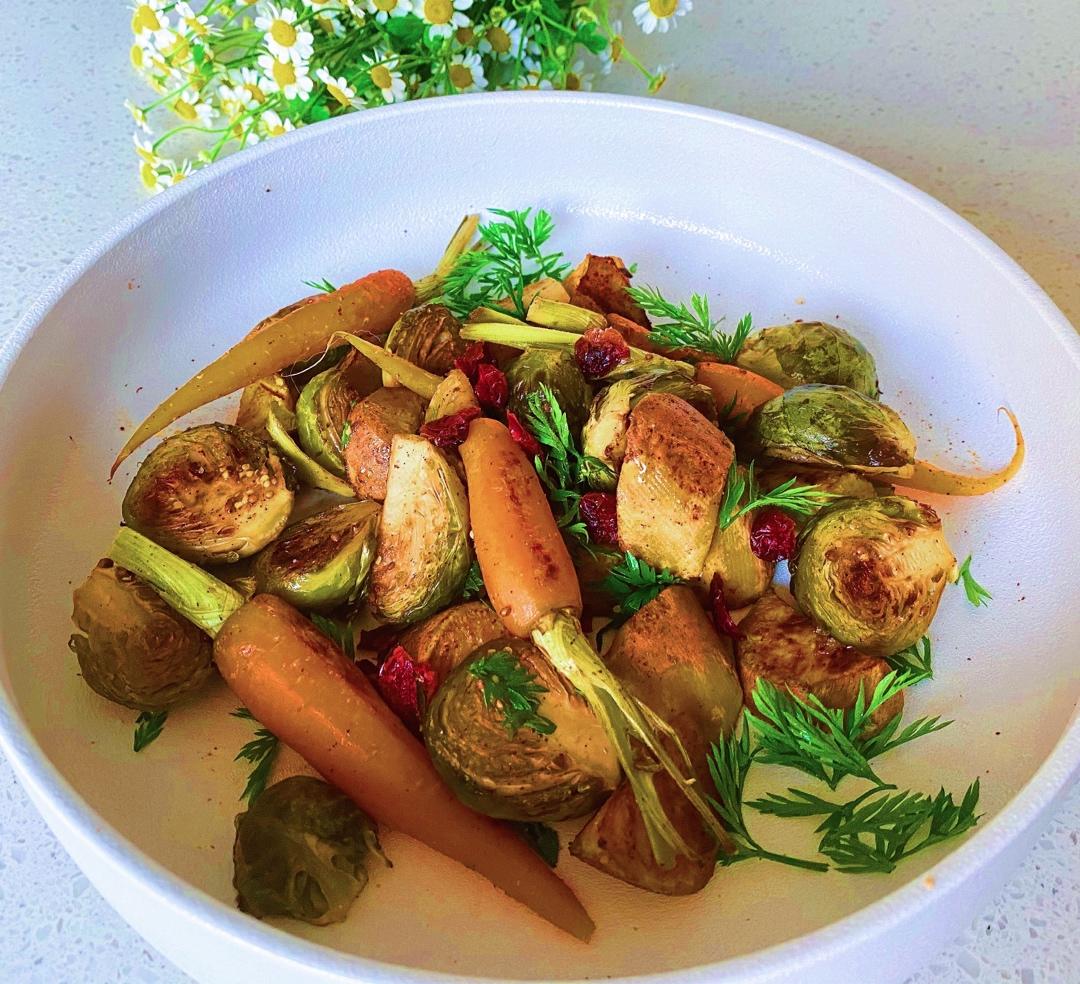 烤孢子甘蓝红薯沙拉