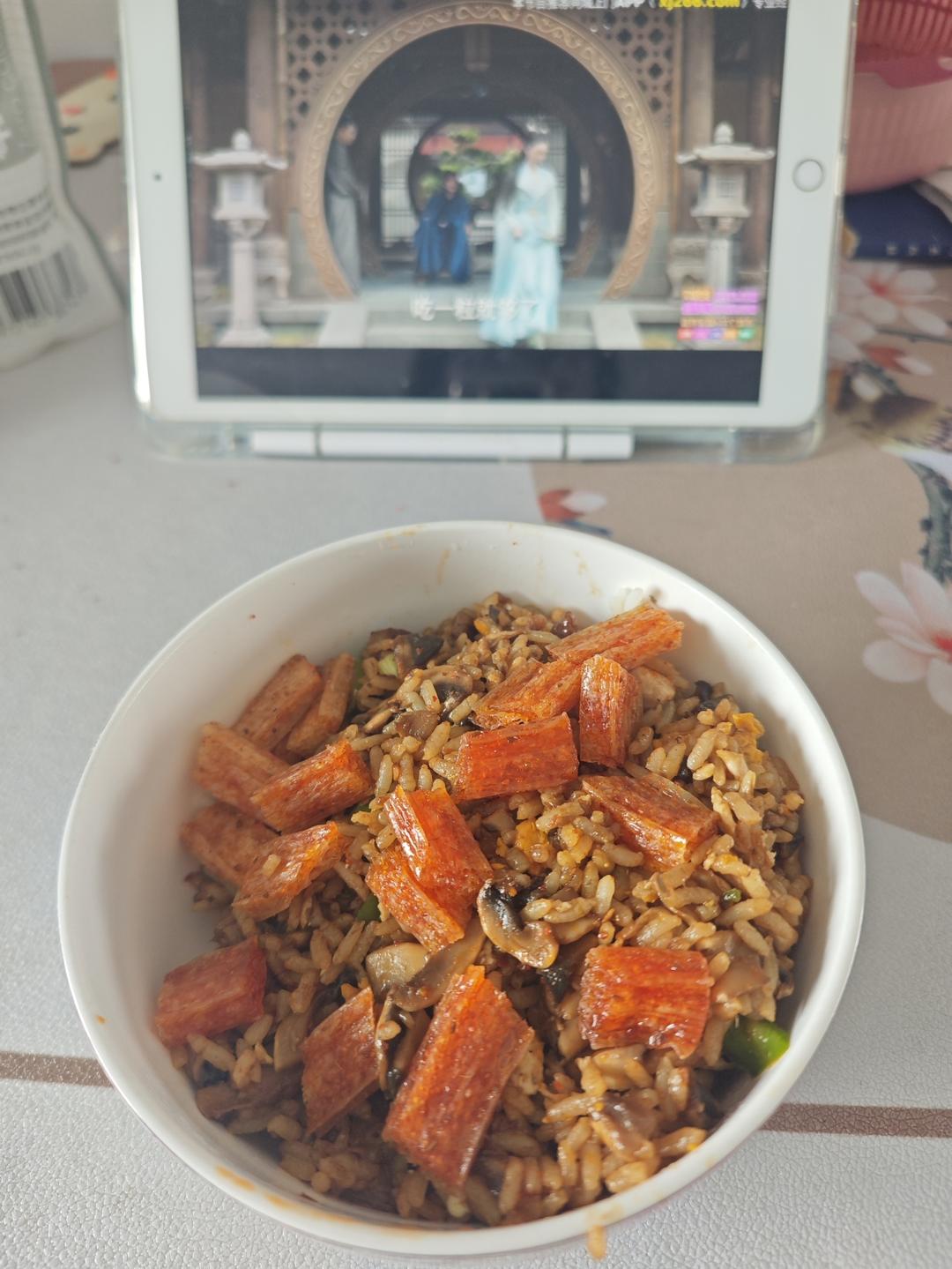 牛杆菌口蘑牛肉炒饭7步做法