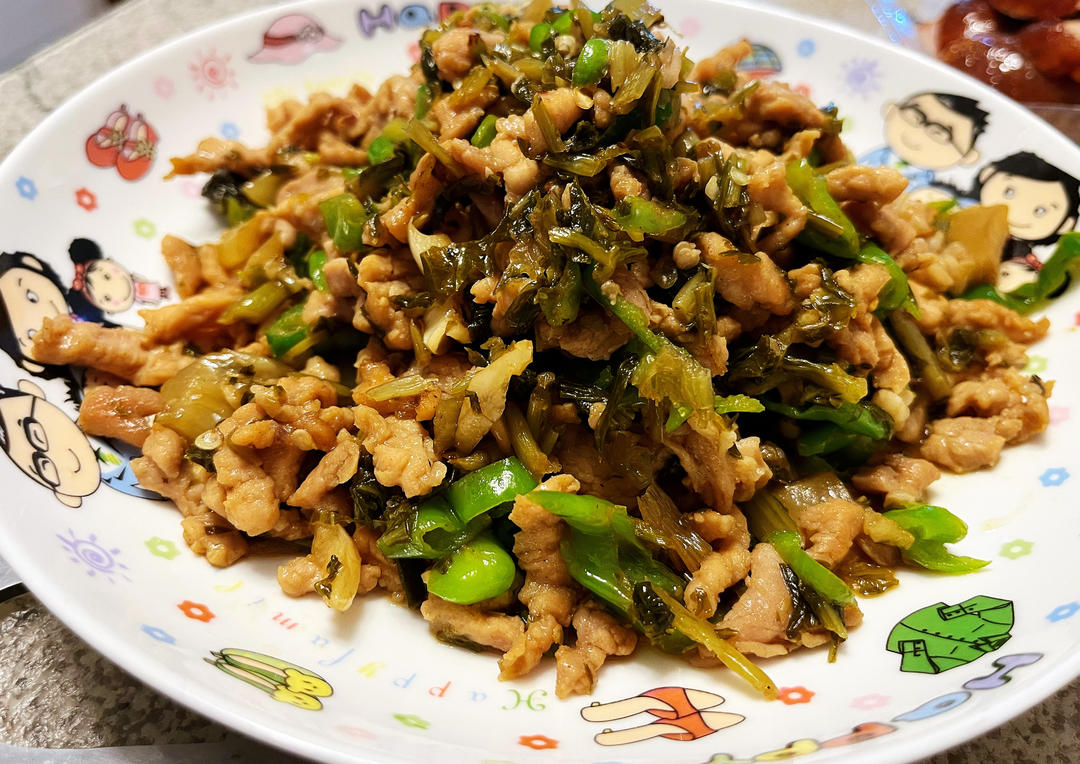 老爸的招牌小菜——雪菜炒肉丝