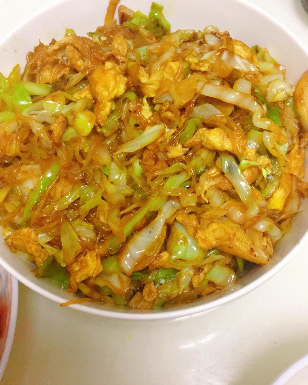 swn似水流年做的包菜粉丝炒鸡蛋