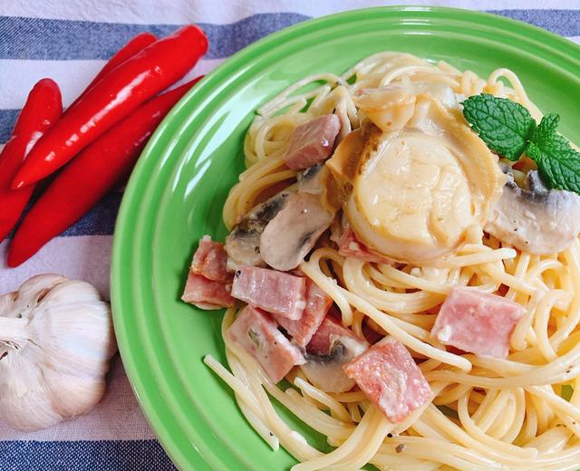 【快手西式简餐】白汁扇贝意面,Biralla意大利面菜谱的做法