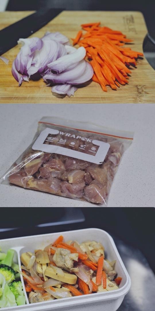 咖喱鸡肉（土豆、胡萝卜、洋葱、青豆）饭