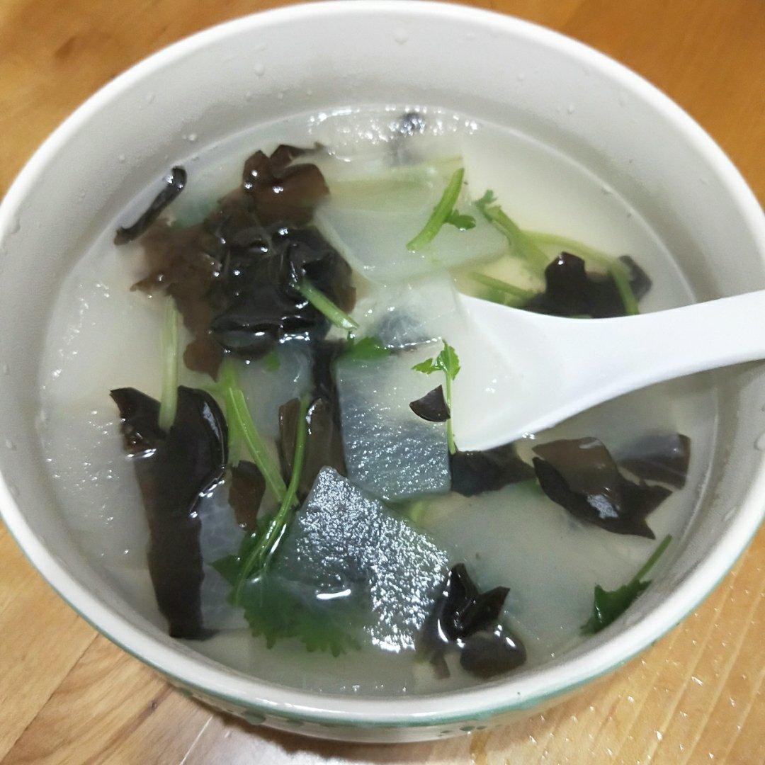 抖音最火刮油神汤：冬瓜木耳香菜汤