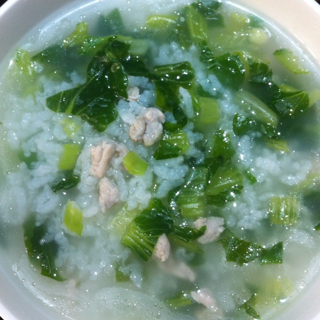 青菜瘦肉粥