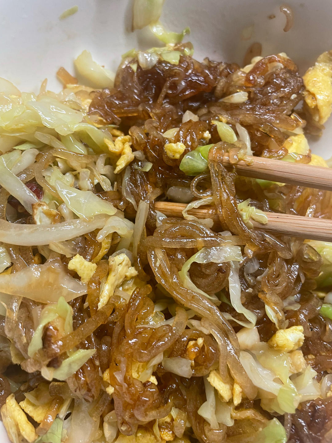 最近爱吃粉丝粉条～包菜炒粉丝