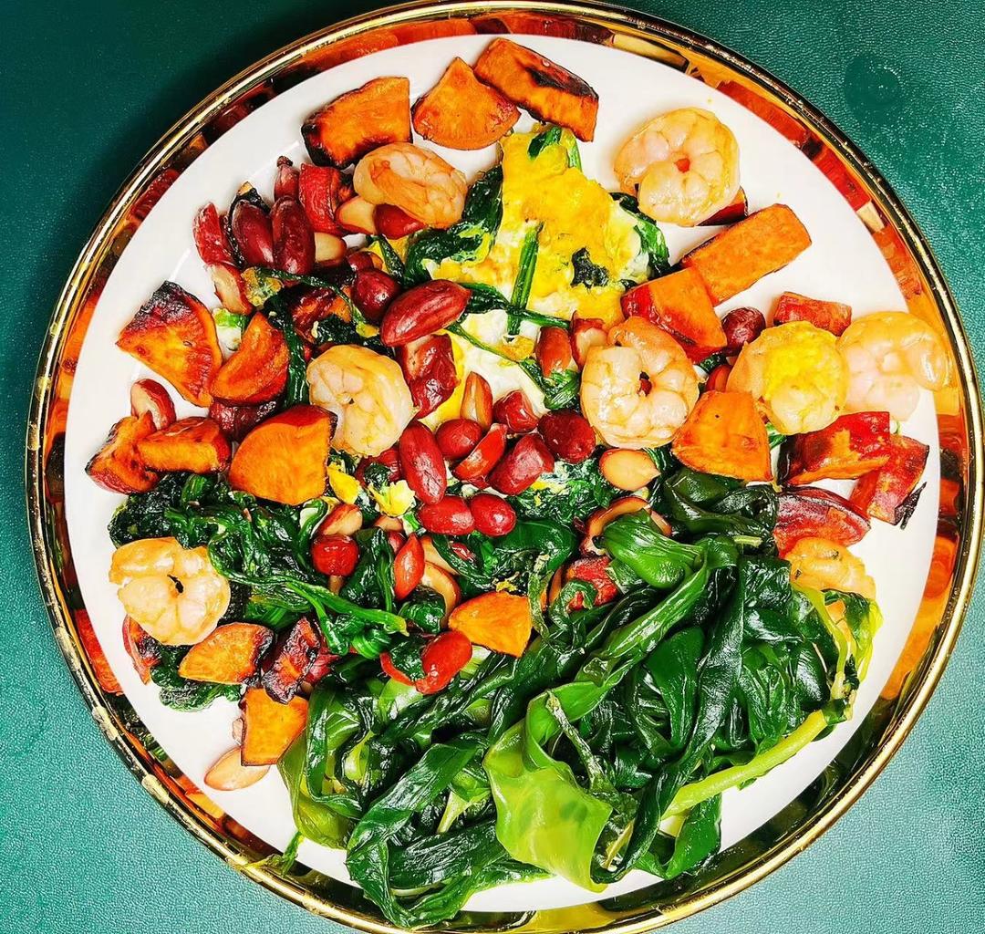 红薯菠菜北非蛋|三种食材搞定的高蛋白低卡早餐