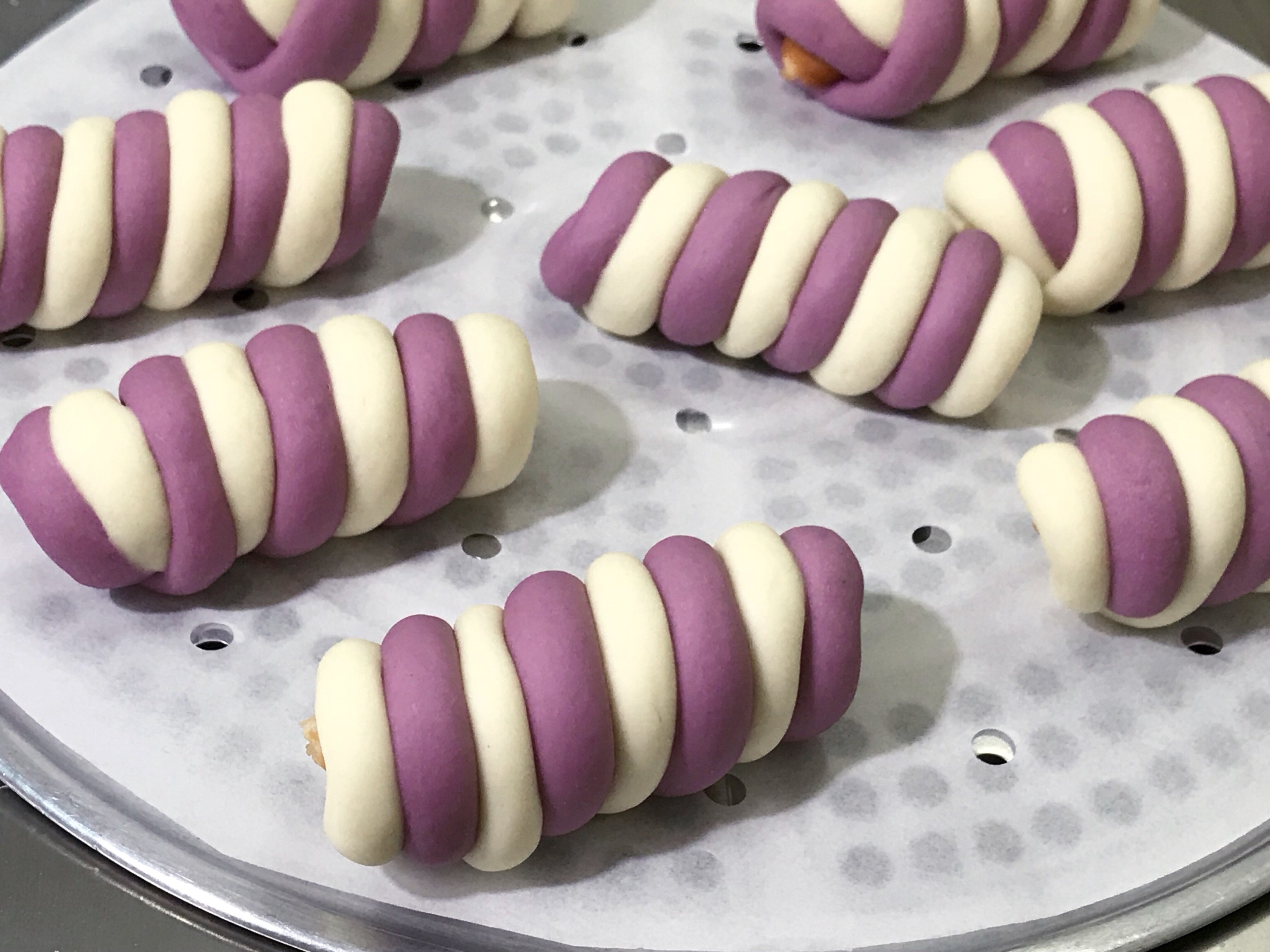 紫薯双色热狗包子的做法 步骤2