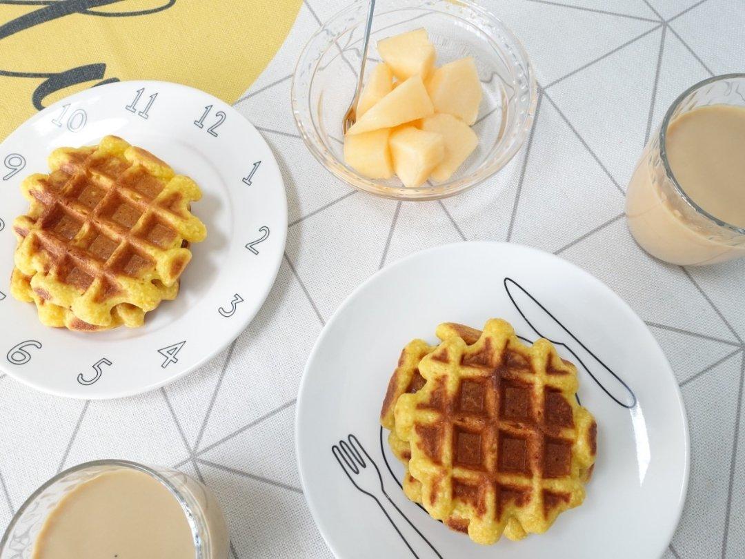 南瓜椰香糯米华夫饼