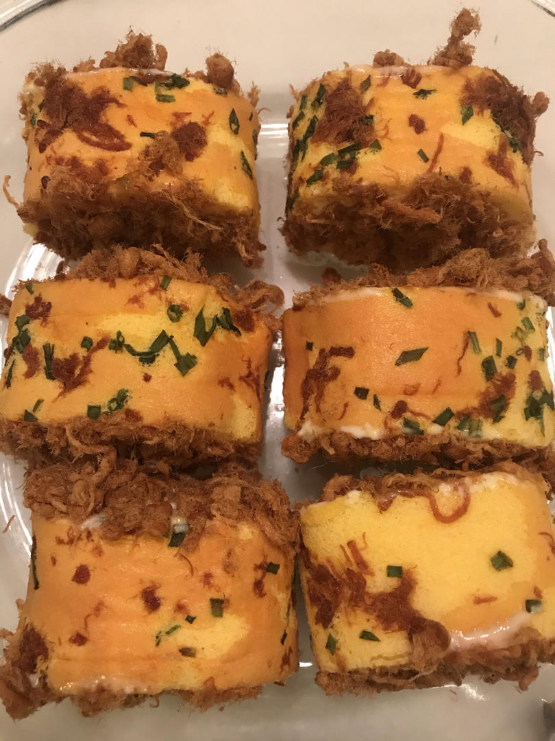 香葱肉松蛋糕卷（这是一个步骤超级详细的视频菜谱）