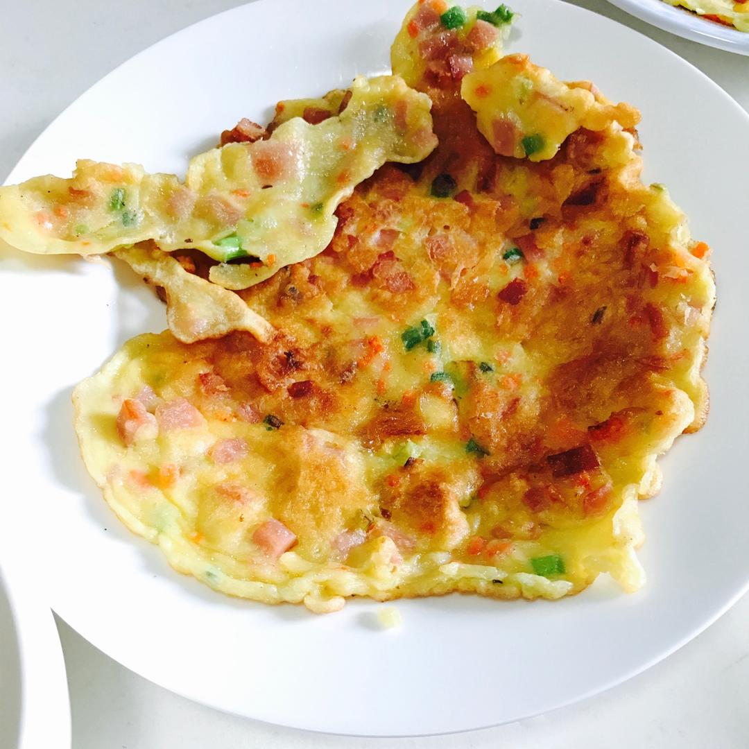 火腿肠葱花鸡蛋饼