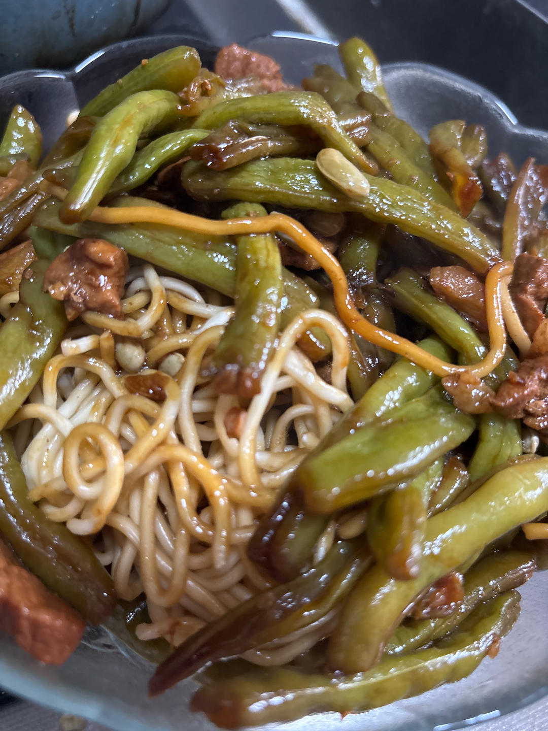地道老北京扁豆焖面 豆角焖面 太好吃小心吃撑哦