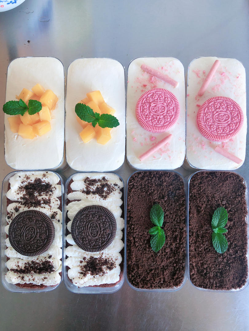 一次搞定4款盒子蛋糕｜草莓｜芒果｜肉松｜奥利奥｜超高颜值｜野餐必备