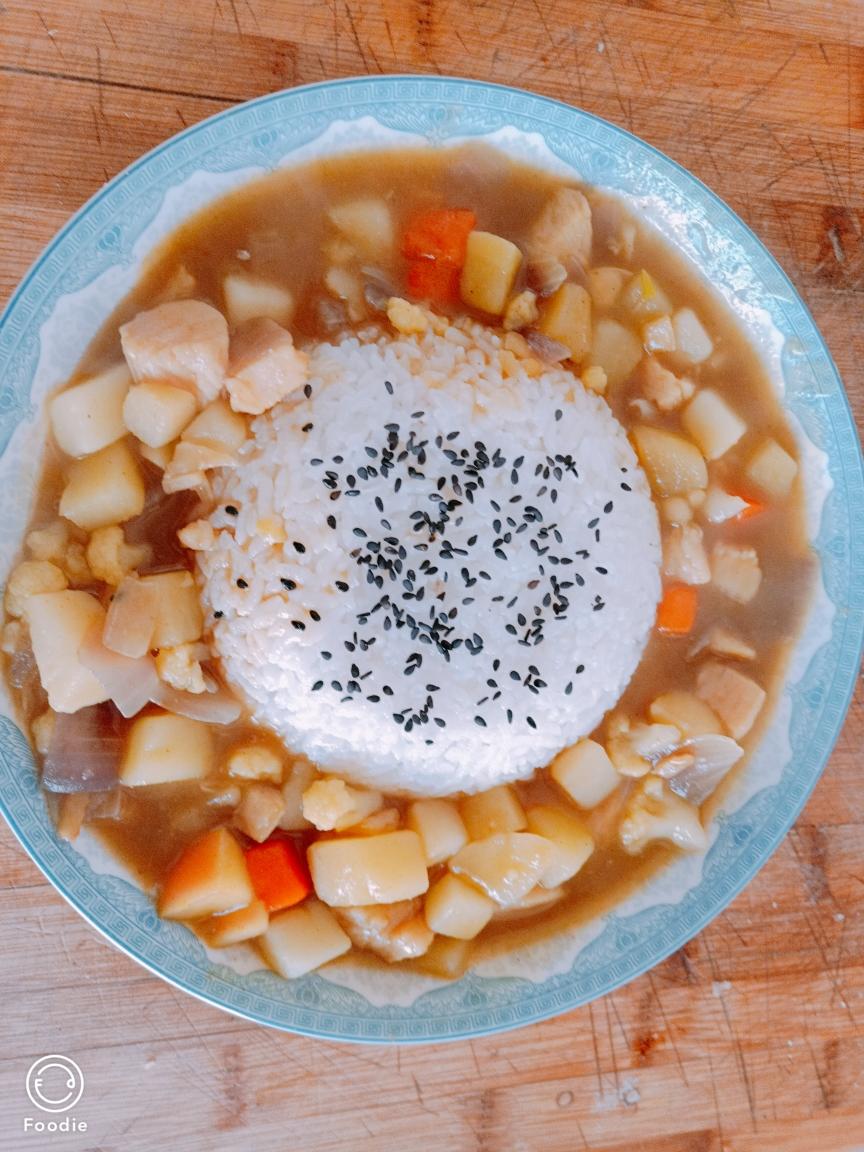 保姆级快手咖喱鸡块饭的做法