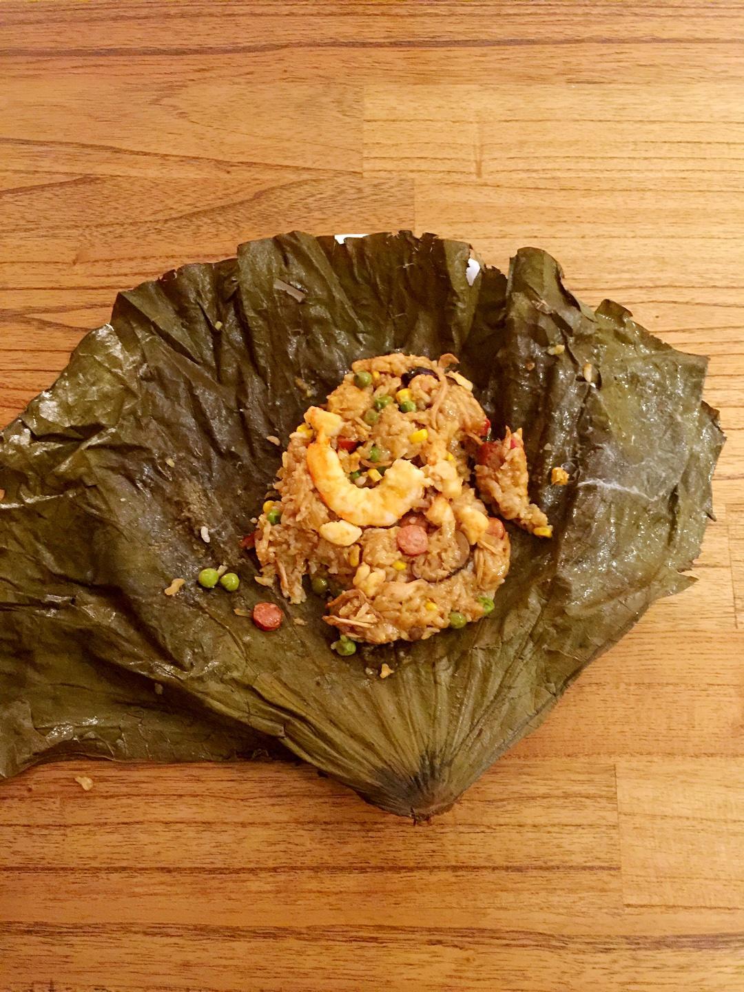 中式主食2: 荷叶蒸饭的做法