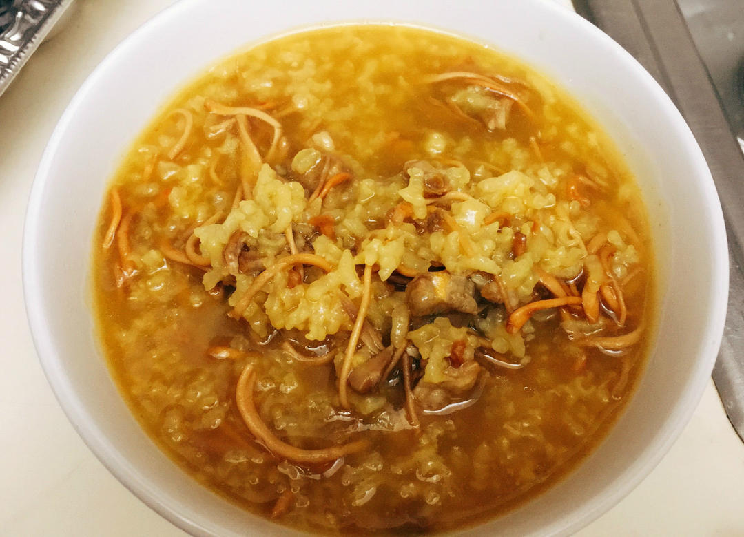 虫草花猪骨粥~~ 慢炖锅版的做法