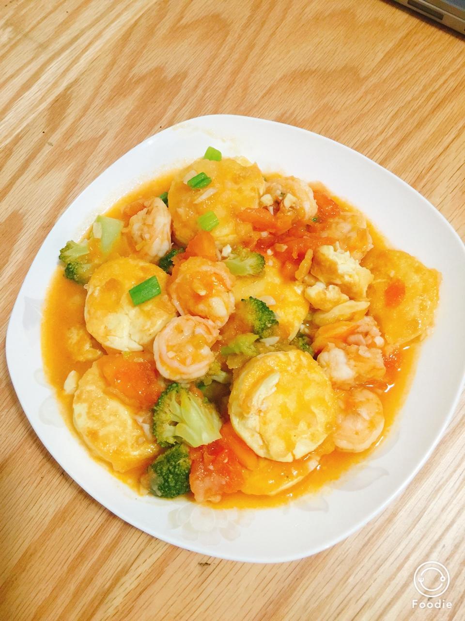 虾仁玉子豆腐煲