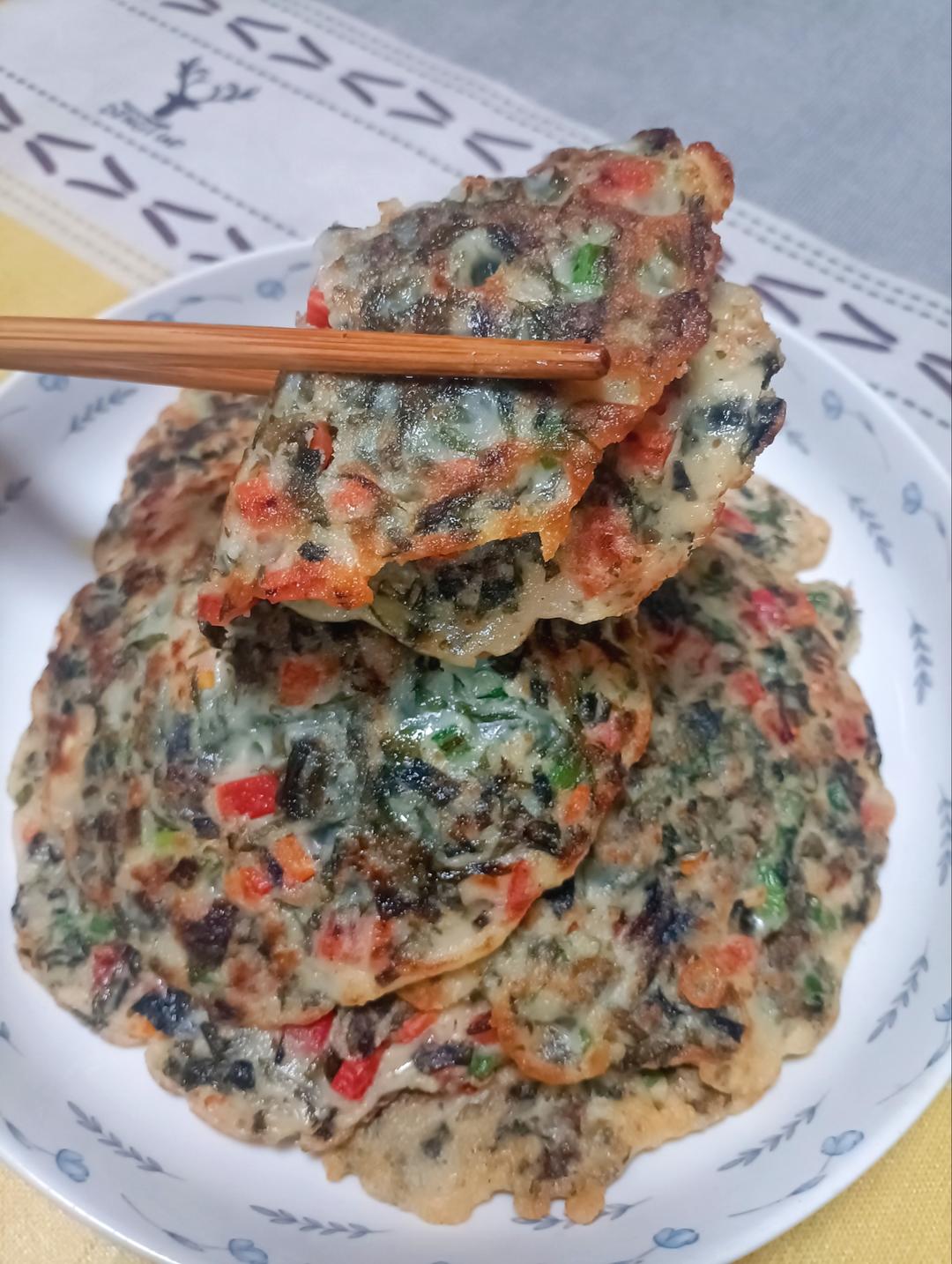 补铁又补钙的紫菜鸡蛋饼