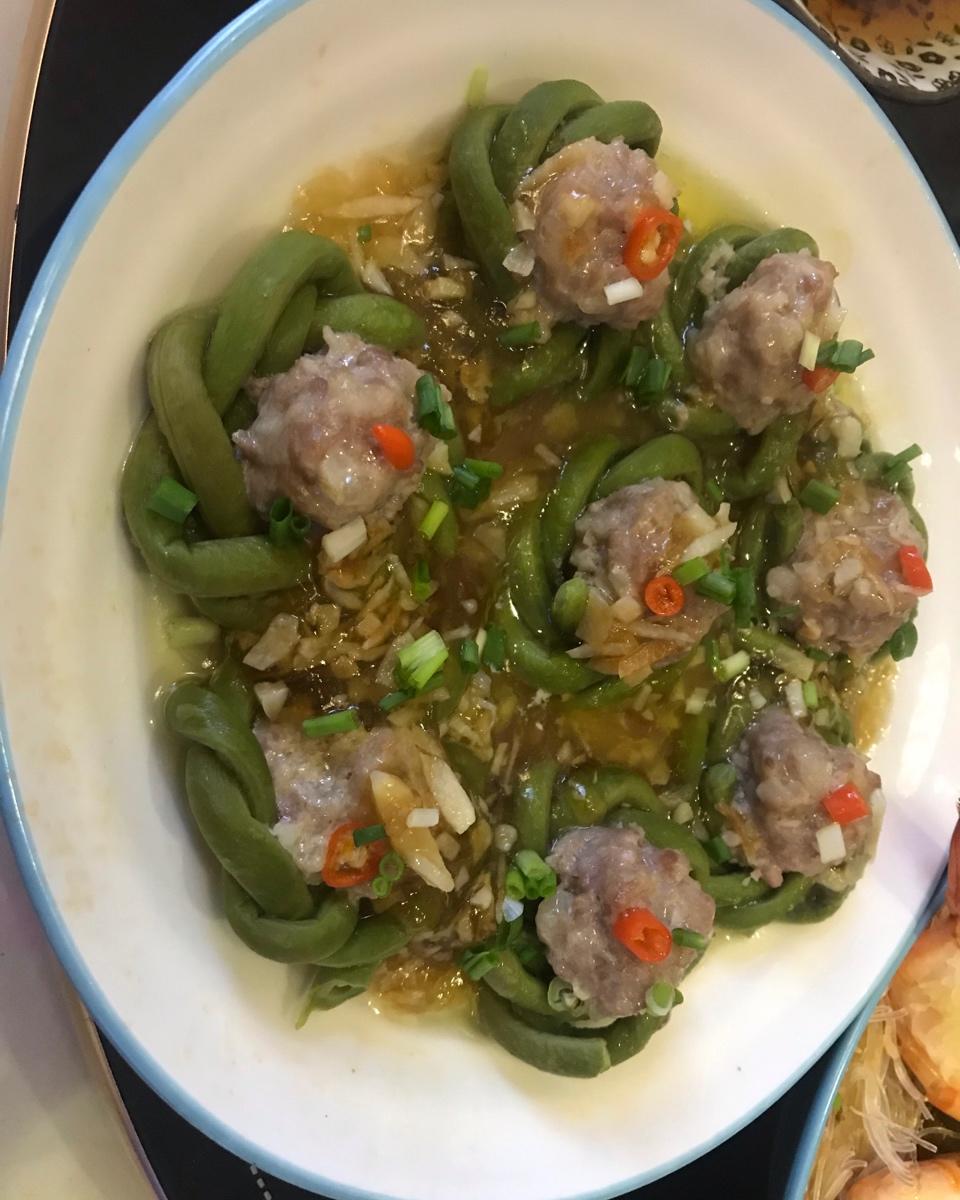 蒸出来的豆角酿肉