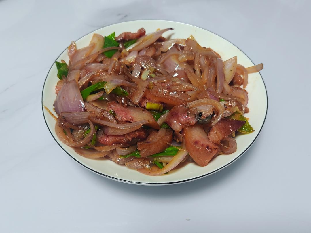 青椒炒卤猪头肉