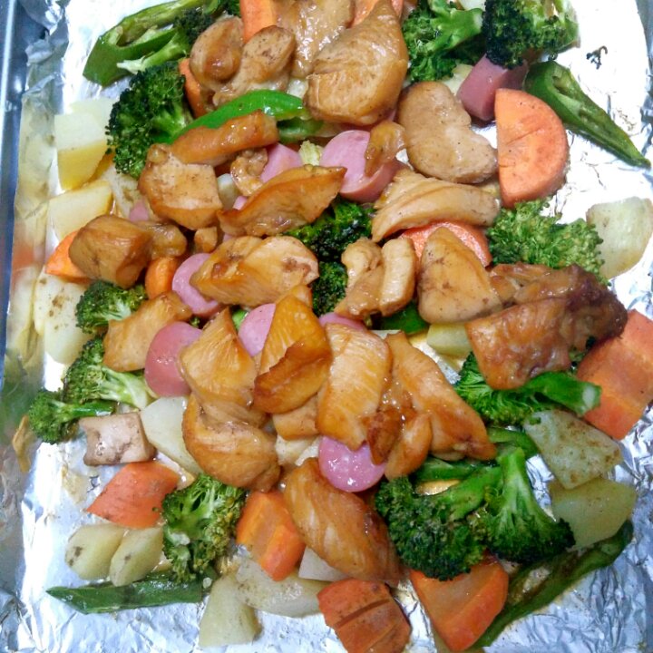 鸡肉杂蔬烧烤