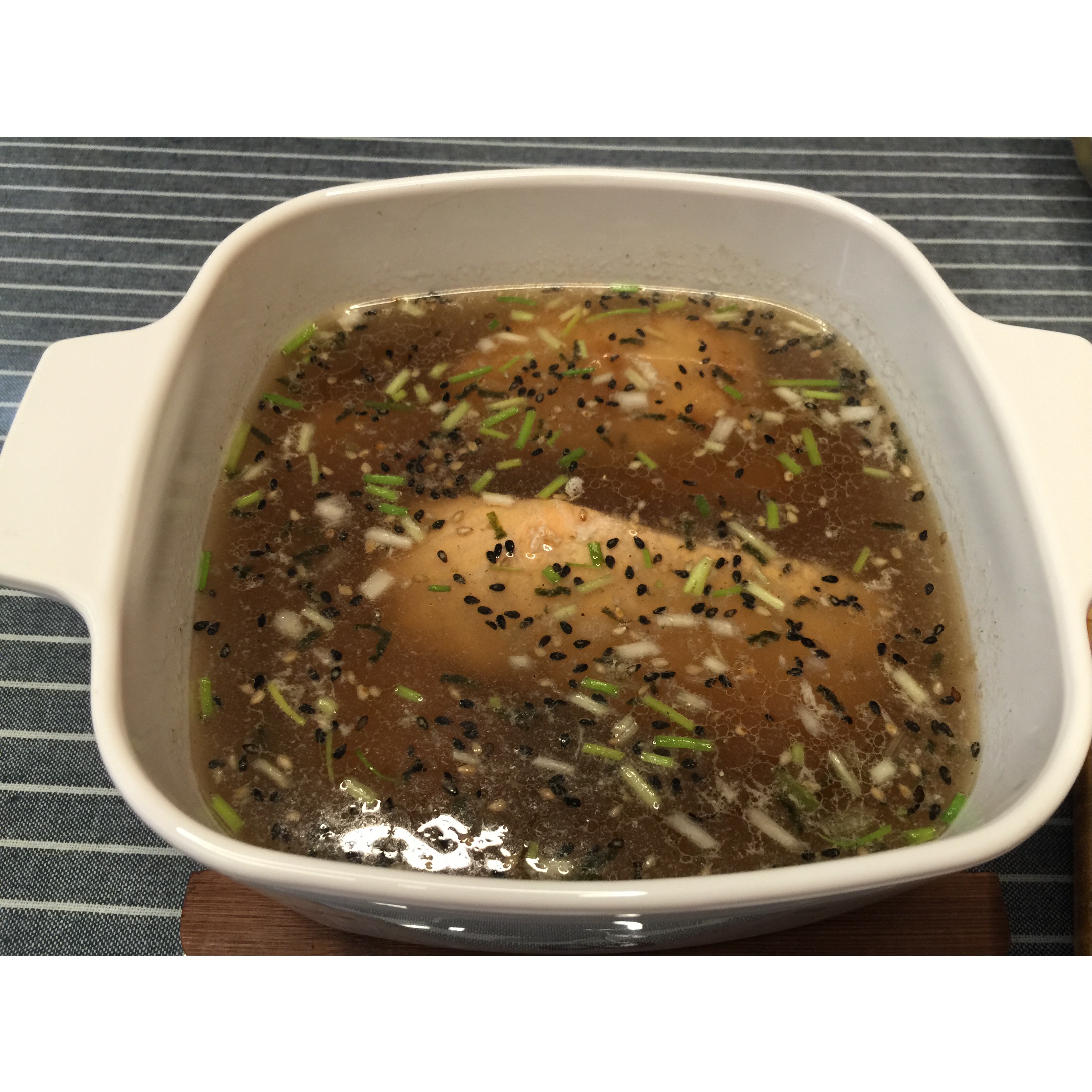 日式三文鱼茶渍饭 Salmon Chazuke with Dashi