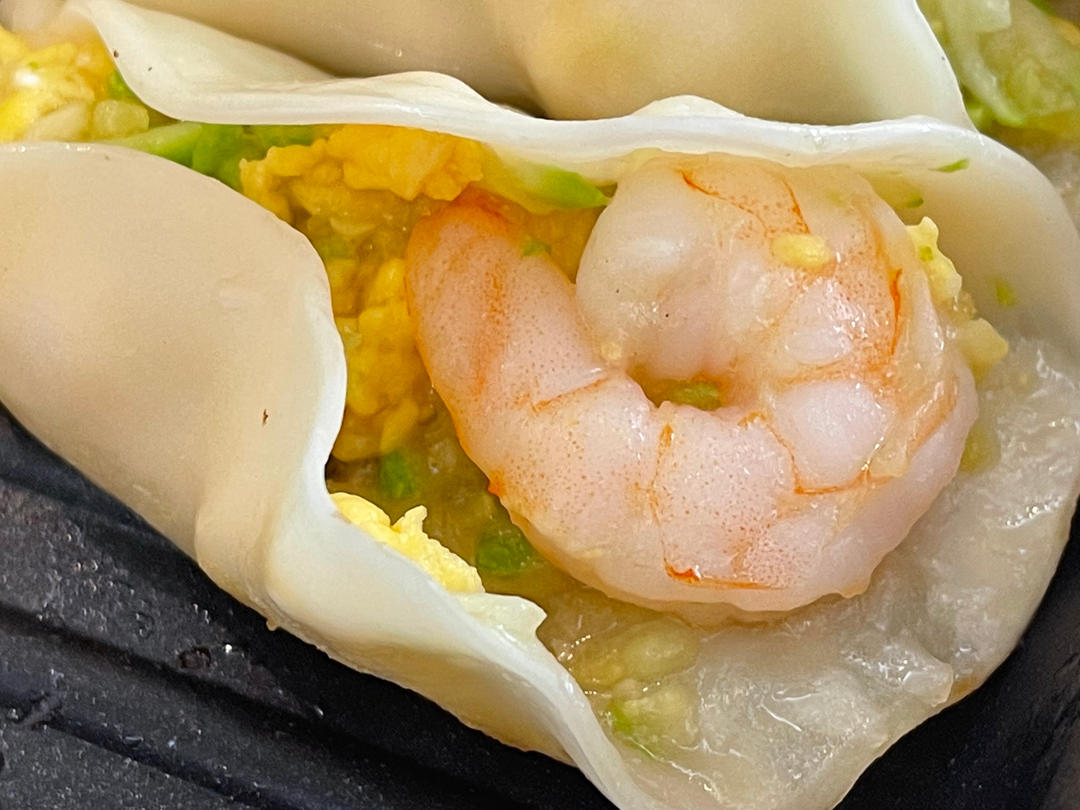 素三鲜西葫芦虾仁锅贴