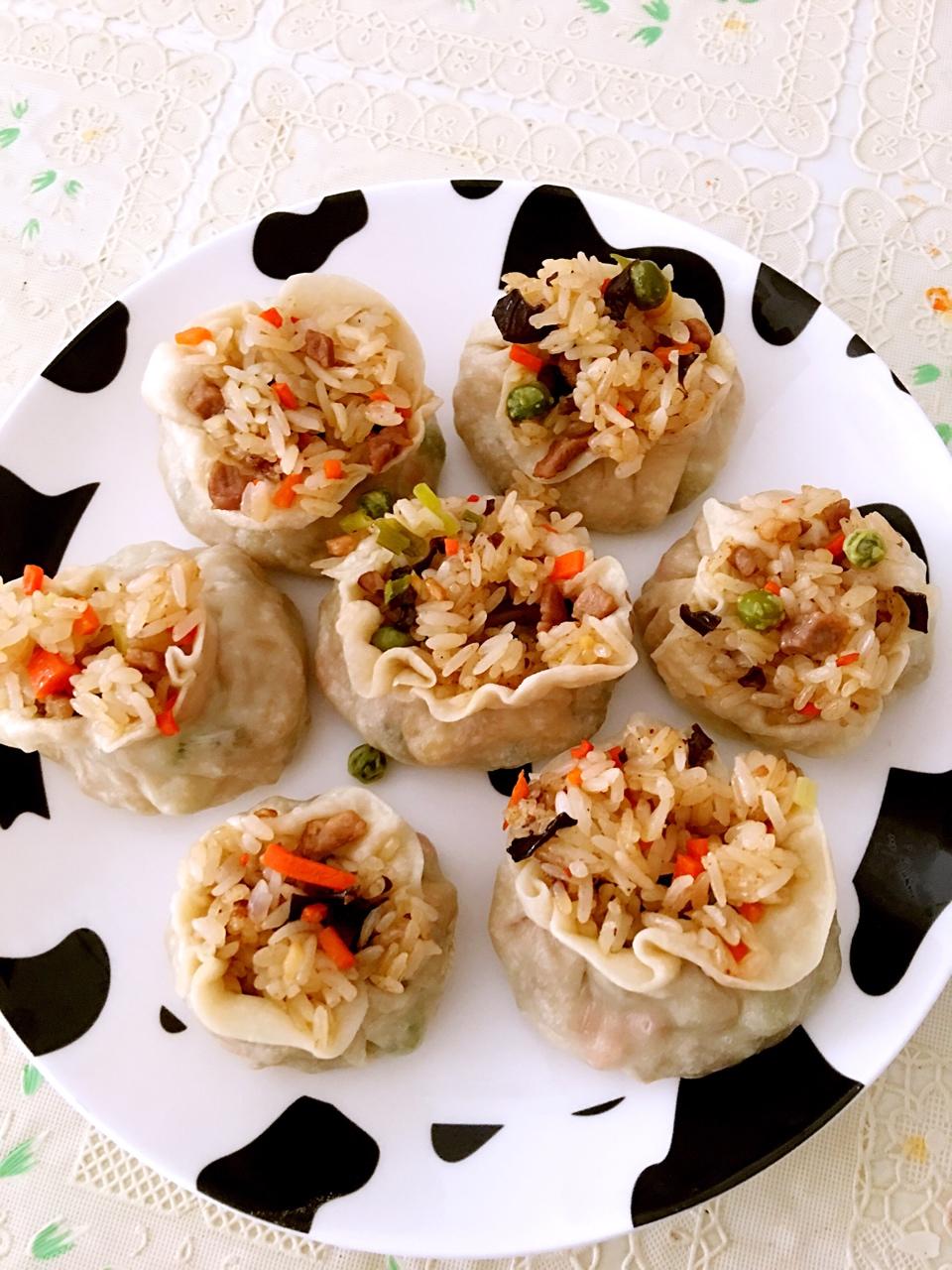 饺子皮咸蛋黄烧麦