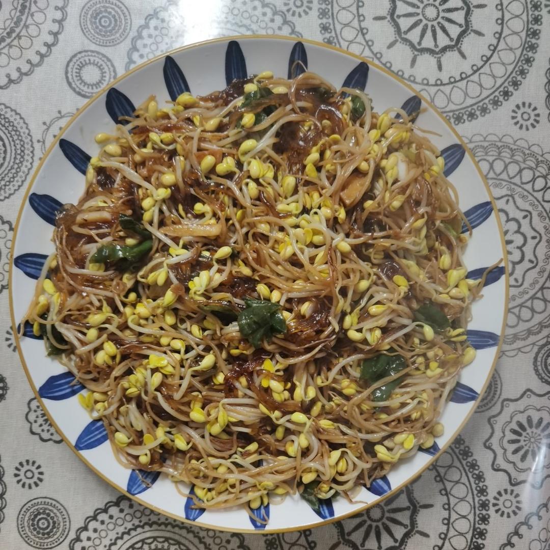 豆芽炒粉丝