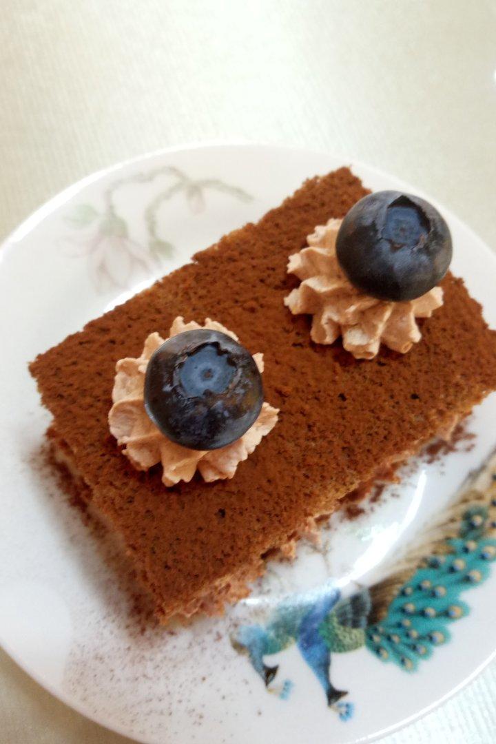 可可方形装饰蛋糕