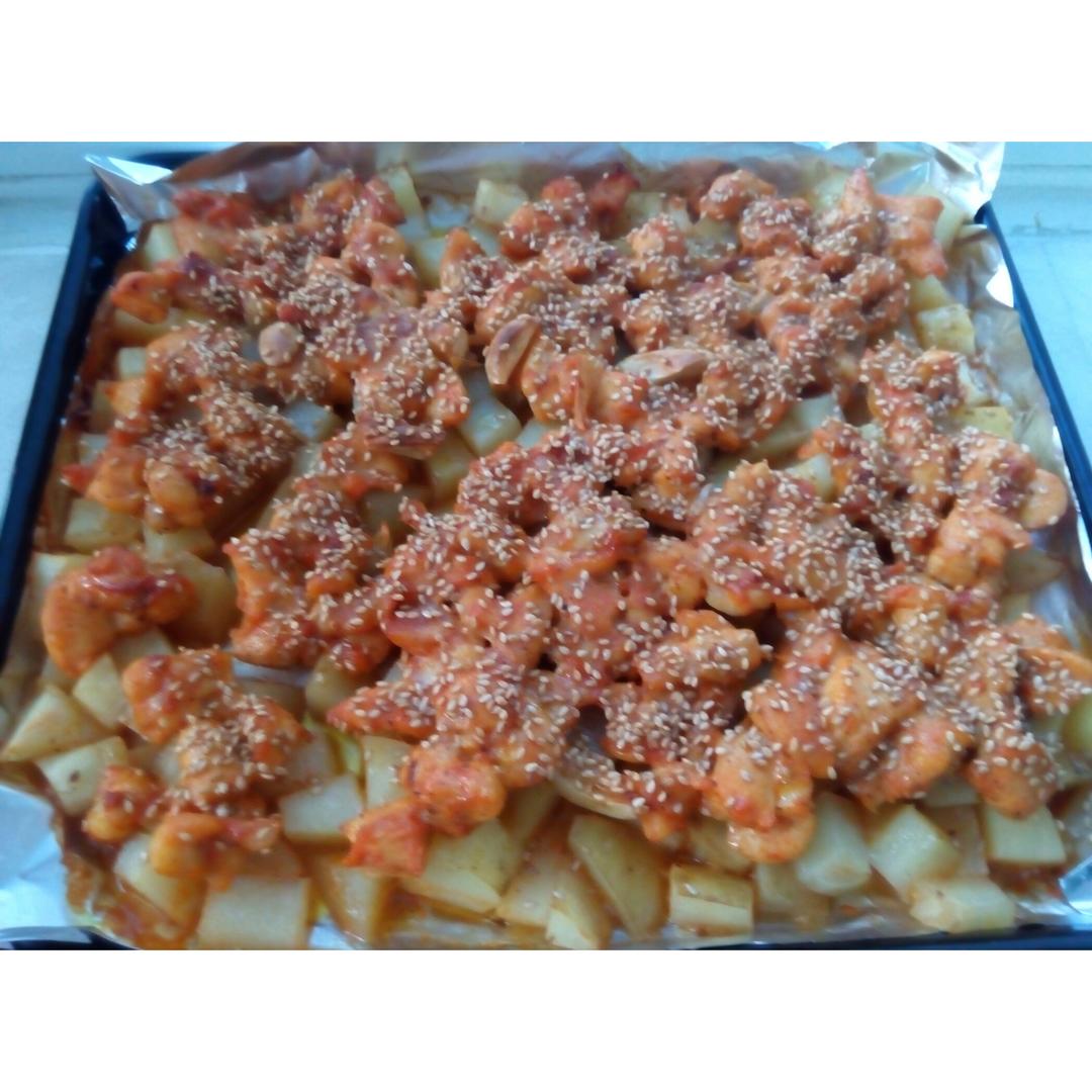 新奥尔良烤鸡腿土豆