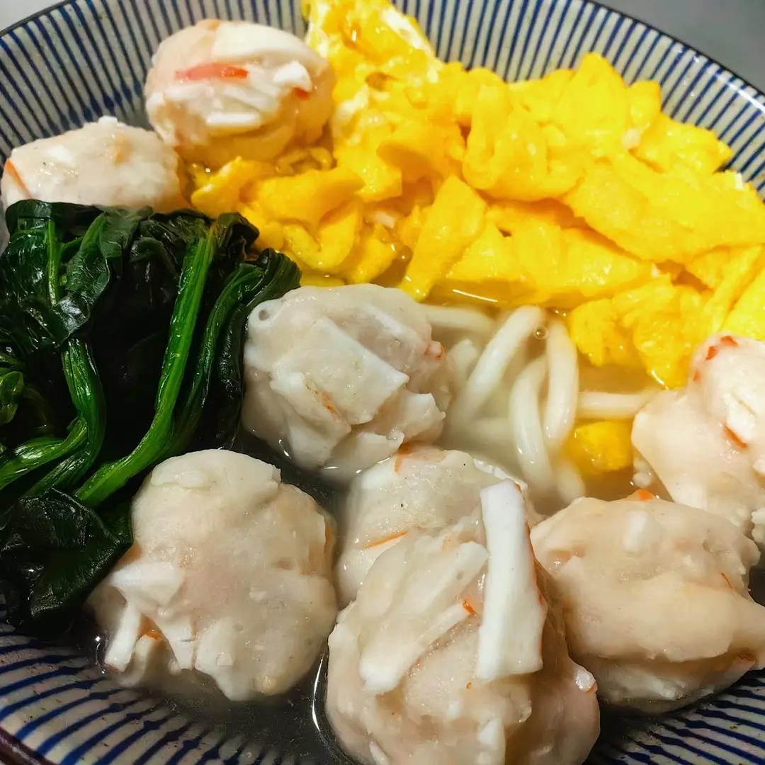 0油低卡！鲜香美味 ｜ 🍜味增虾滑乌冬面