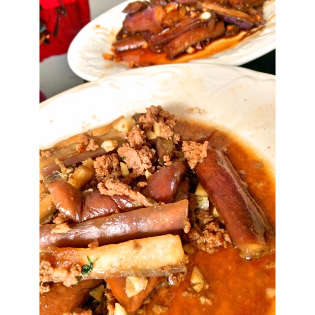 酱爆肉末茄子