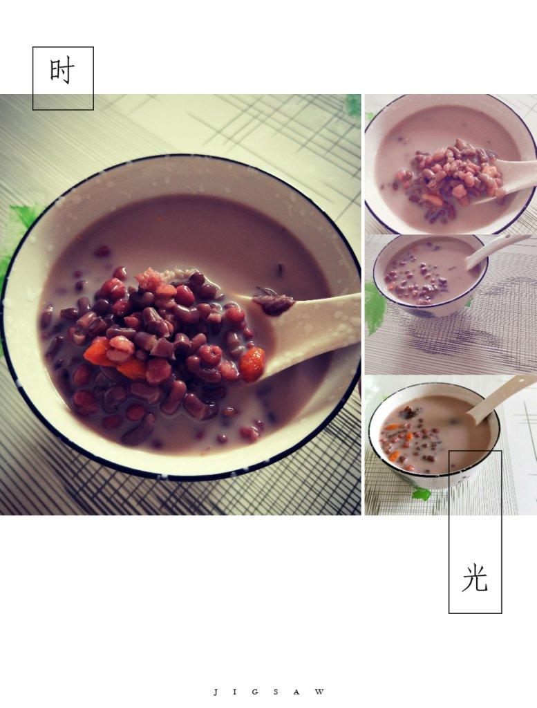 红枣红豆薏仁牛奶粥