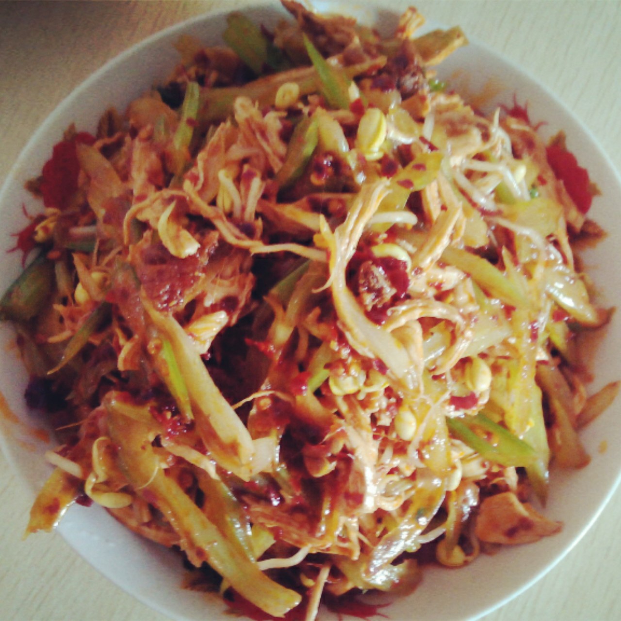 香芹凉拌手撕鸡胸肉 低卡减肥方便快捷~