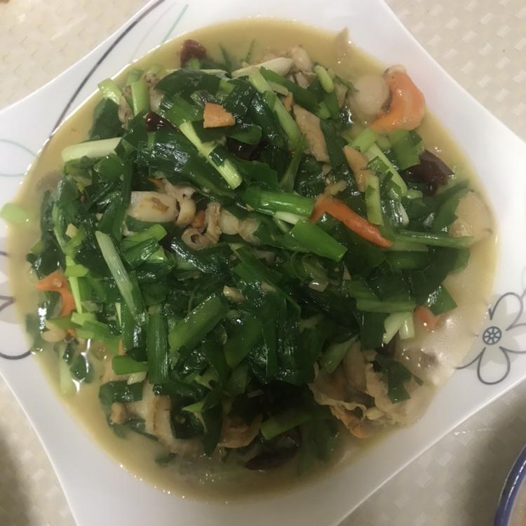 扇贝肉炒韭菜