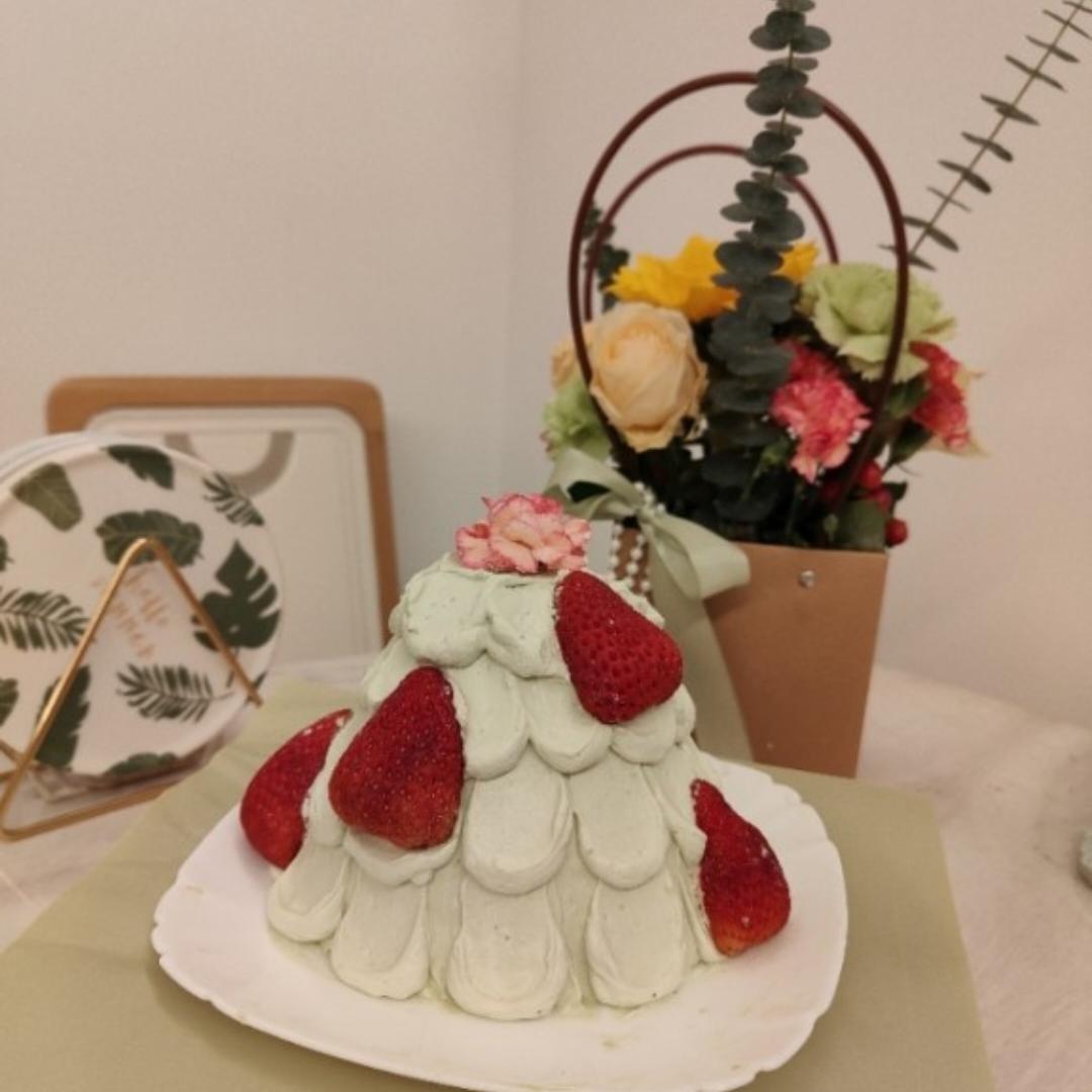 🎄圣诞树蛋糕｜芋泥抹茶奶油