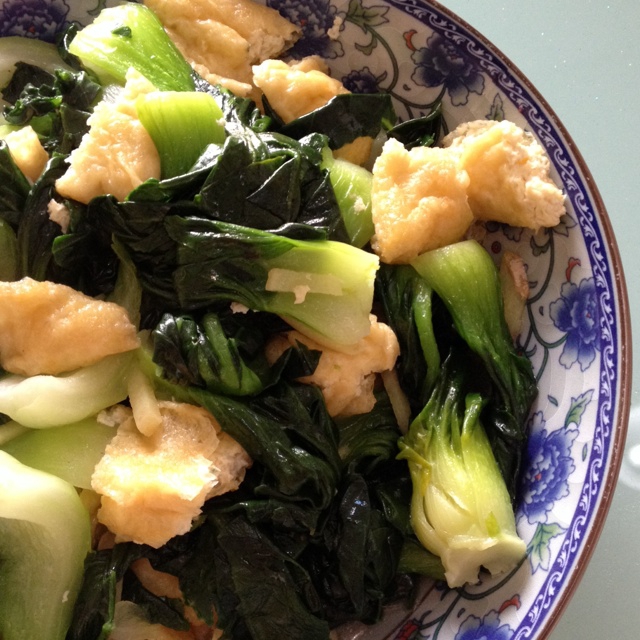 油豆腐炒小白菜