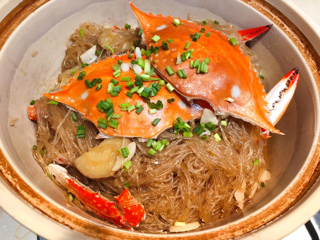 梭子蟹粉丝煲