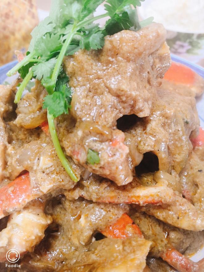 泰式黄咖喱炒蟹的做法