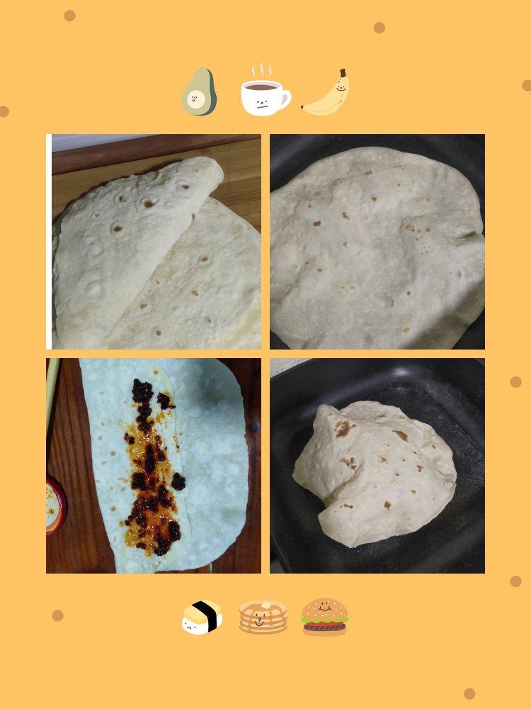 蘸 第二天也柔软的卷饼皮 烙馍