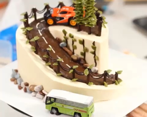 汽车蛋糕场景蛋糕奶油蛋糕