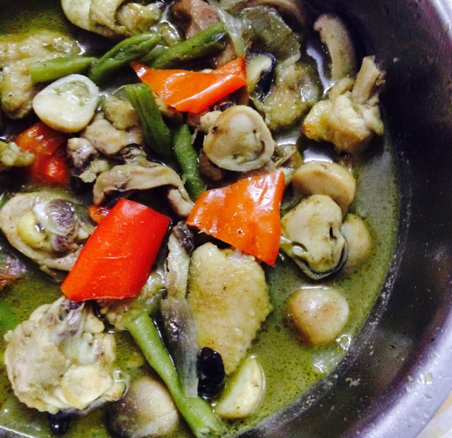 泰式绿咖喱鸡肉 Gaeng Keow Wann แกงเขียวหวานไก่